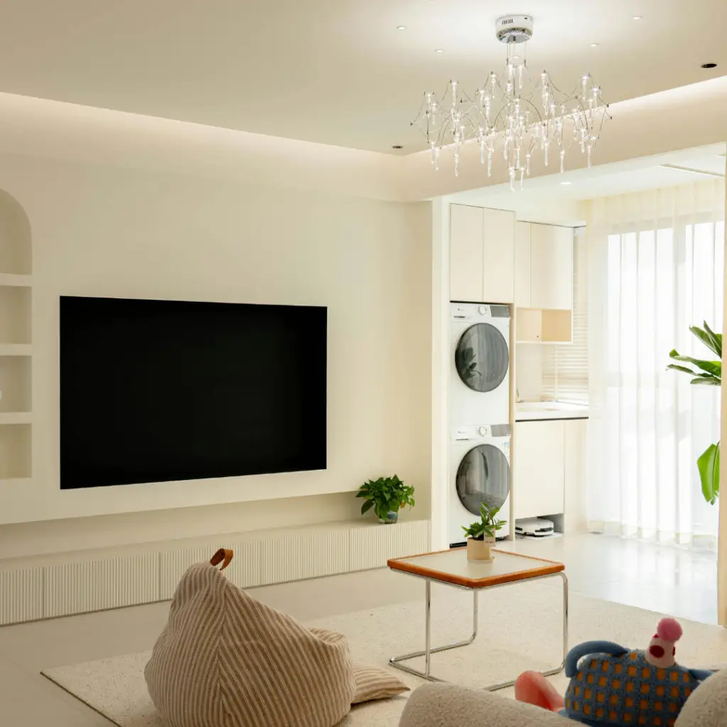 Mounted TV with Framed Surround