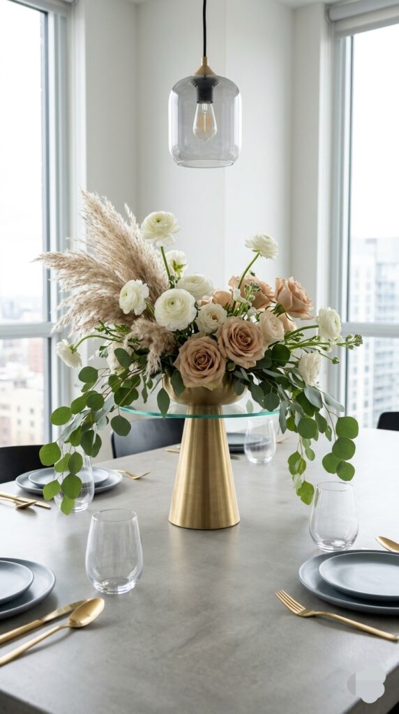 Flowers in a cake stand